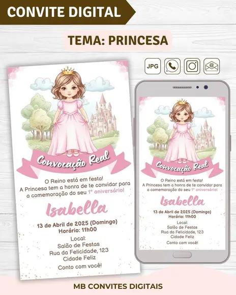 Convite Digital Princesa Menina (01)
