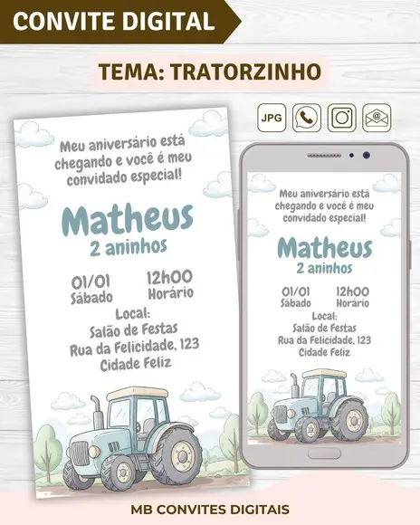 Convite Digital Tratorzinho