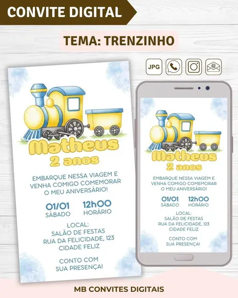 Convite Digital Trenzinho