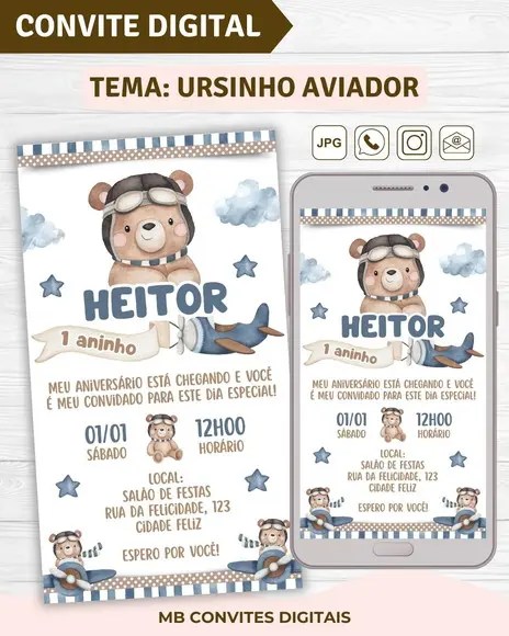 Convite Digital Ursinho Aviador (03)