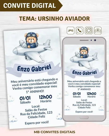 Convite Digital Ursinho Aviador (02)