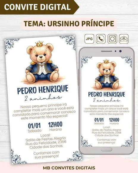 Convite Digital Ursinho Príncipe (02)