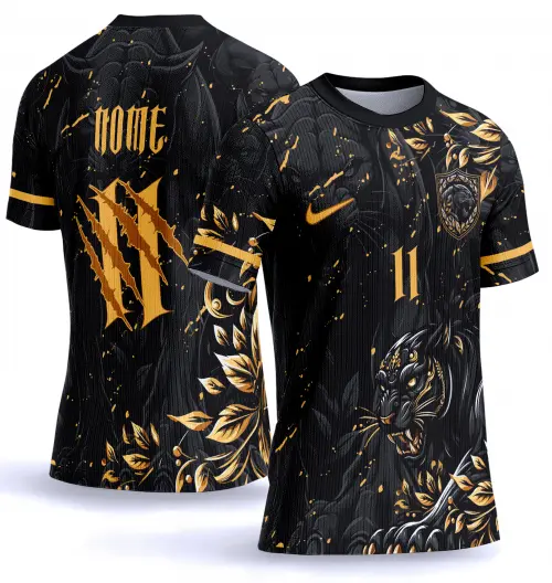Arte vetor camisa Interclasse Pantera Black Dourada 0028