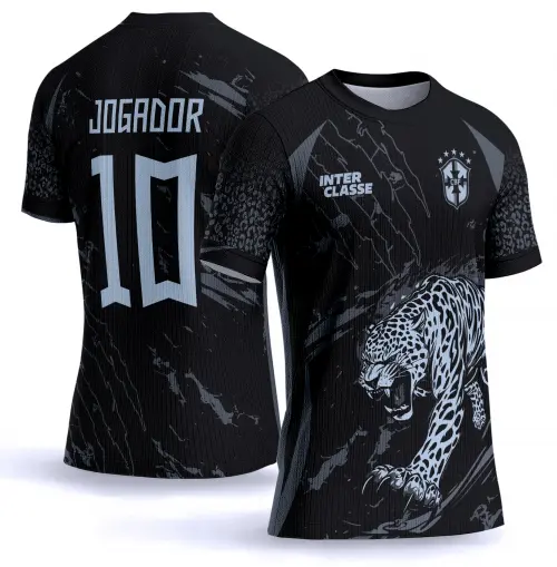 Arte Vetor Camisa Interclasse Onça Preto 0108