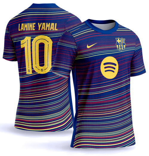 Arte Vetor Camisa Barcelona Pre-jogo home 2025-2026