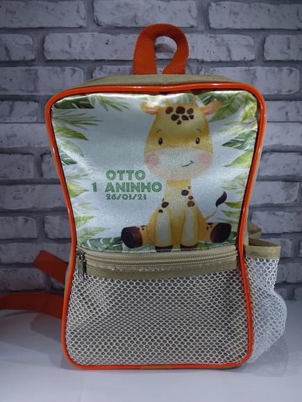 Mochila Cinturinha Personalizada com Bolso Safari Girafinha