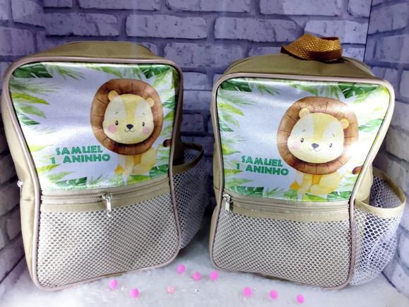 Mochila Cinturinha Personalizada com Bolso Safari Leãozinho