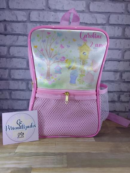 Mochila Cinturinha Personalizada Com Bolso Jardim Encantado