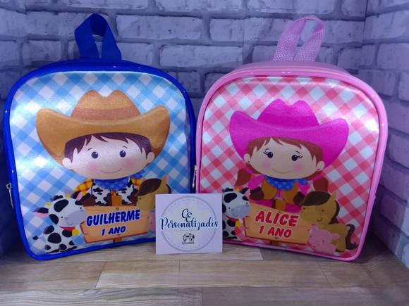 Mochilinha Personalizada Fazendinha