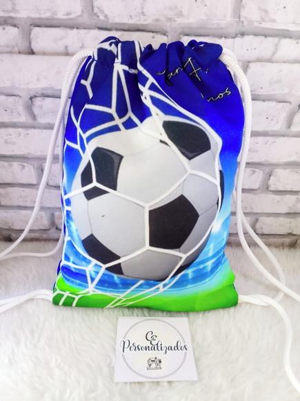 Mochilinha Saco Infantil Personalizada Futebol