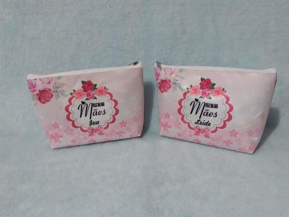 Necessaire personalizada rosa nylon