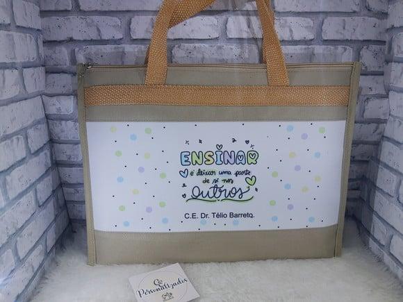 Pasta Professor Personalizada Bege