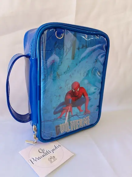Estojo em Verniz para 50 Lápis Personalizado Homem Aranha