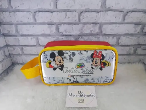 Estojo Personalizado de Nylon Mickey e Minie