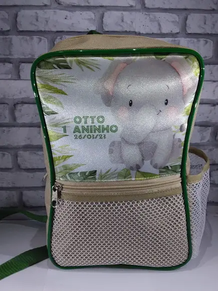 Mochila Cinturinha Personalizada com Bolso Safari Elefante