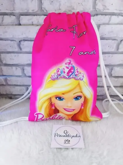 Mochilinha Saco Infantil Personalizada Barbie