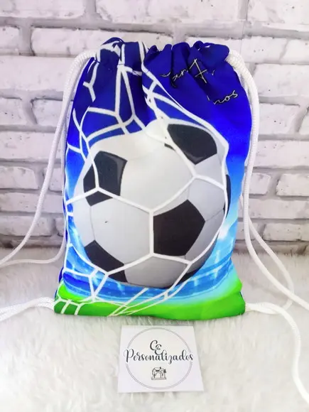 Mochilinha Saco Infantil Personalizada Futebol