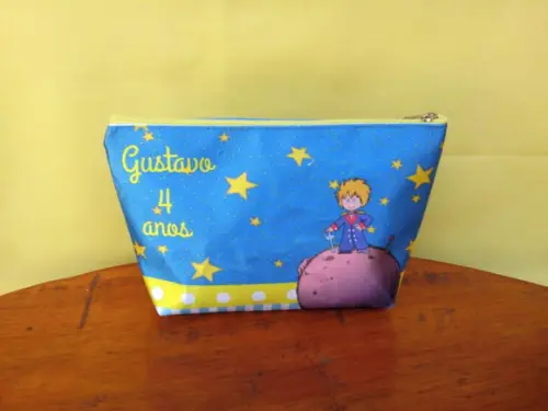 Necessaire personalizada de nylon 600 pequeno príncipe