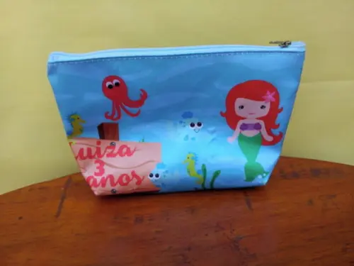 Necessaire personalizada de nylon 600 fundo do mar
