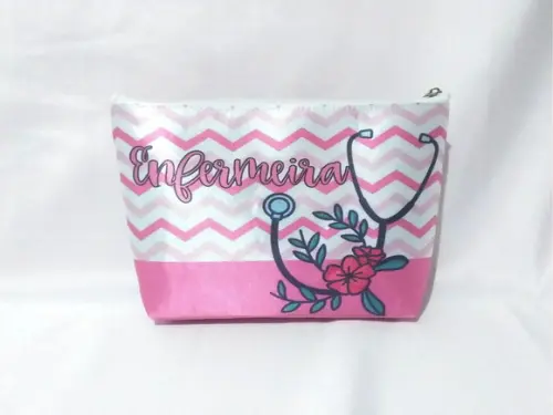 Necessaire personalizada profissões enfermagem de nylon