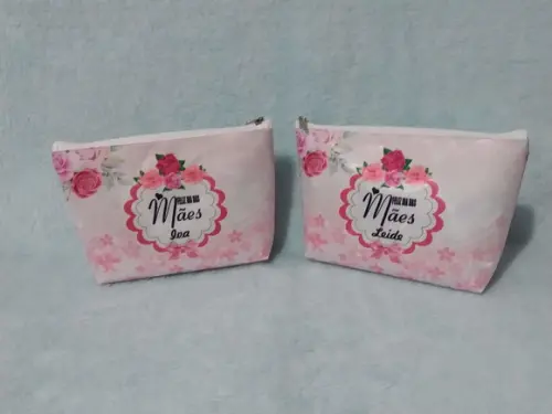 Necessaire personalizada rosa nylon