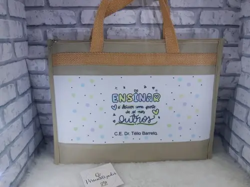 Pasta Professor Personalizada Bege