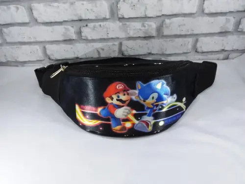Pochete Infantil Personalizada Mário e Sonic