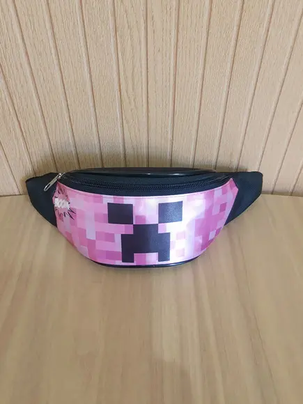 Pochete Infantil Personalizada Minecraft Rosa