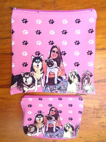 Porta jaleco + necessaires personalizados