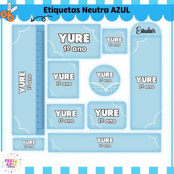 Arquivo de Corte Etiqueta Escolar Azul #etq07