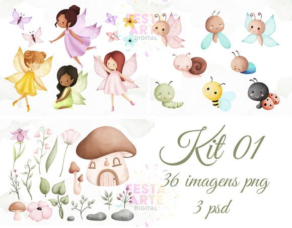 Kit Digital Jardim Encantado Aquarela #32