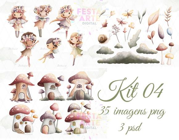 Kit Digital Jardim Encantado Aquarela #32