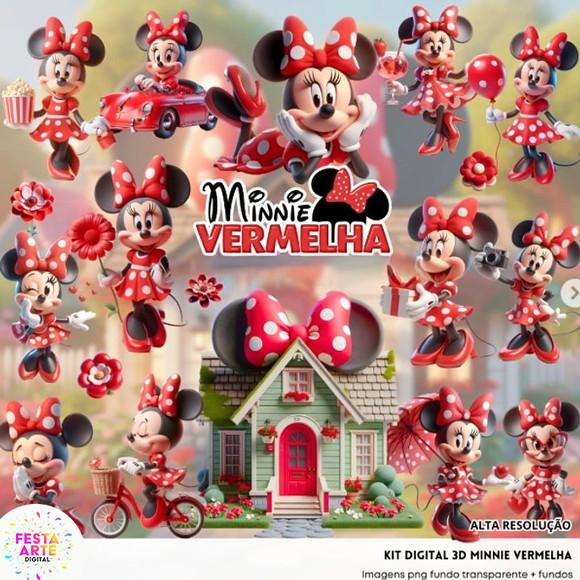 Kit Digital Minnie Vermelha #183