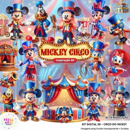Kit Digital Circo do Mickey #07