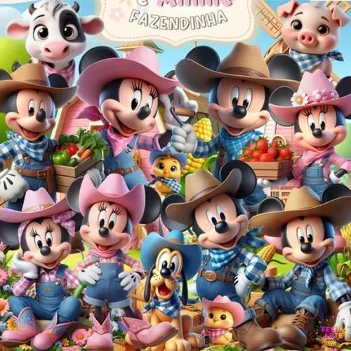 Kit Digital Mickey e Minnie Fazendinha #10