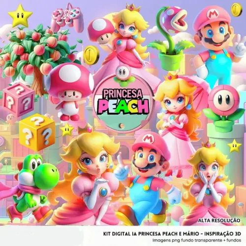 Kit Digital Princesa Peach