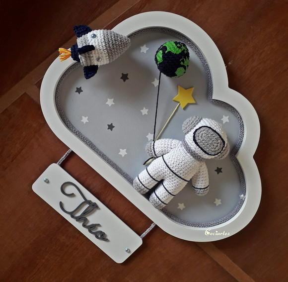 Enfeite de porta de maternidade Astronauta