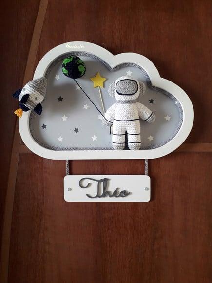 Enfeite de porta de maternidade Astronauta