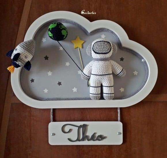 Enfeite de porta de maternidade Astronauta