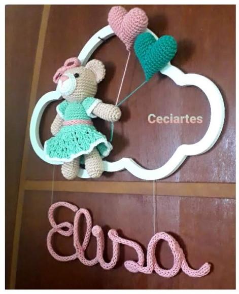 Enfeite de Porta de Maternidade ursinha Elisa