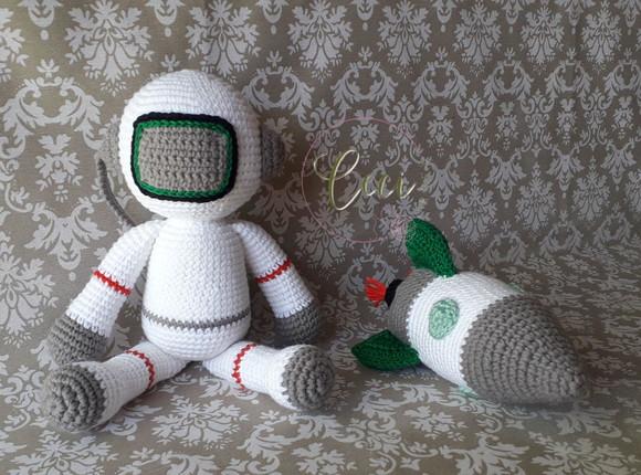 Kit Astronauta + Foguete Enfeite para Nicho