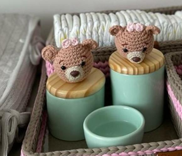 Kit Higiene Porcelana Ursinha Amigurumi