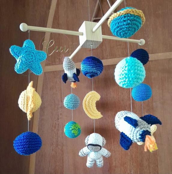Kit Porta Maternidade Astronauta com 2 Pets +  Móbile Astronauta