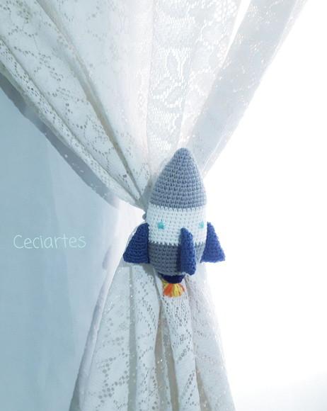 Kit Porta Maternidade+ Cabideiro + Prende Cortina Astronauta