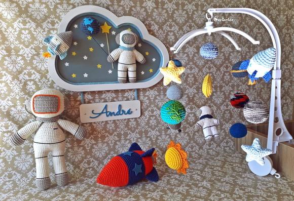 Kit Quarto Infantil Astronauta 4 Peças