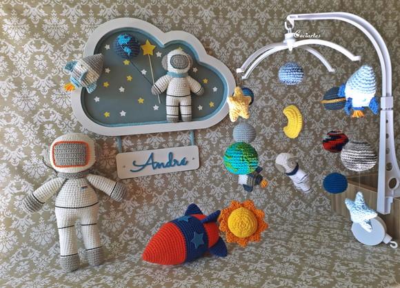 Kit Quarto Infantil Astronauta 4 Peças