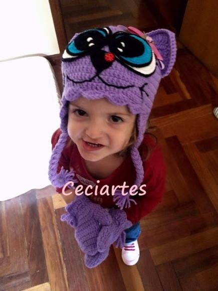 Kit touca + Luvinha Gatinha manhosa
