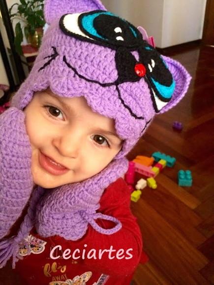 Kit touca + Luvinha Gatinha manhosa