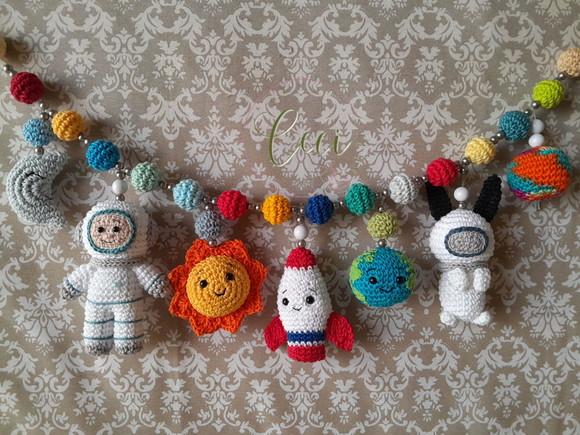 Móbile de Carrinho Astronauta Amigurumi