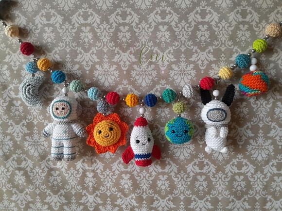 Móbile de Carrinho Astronauta Amigurumi